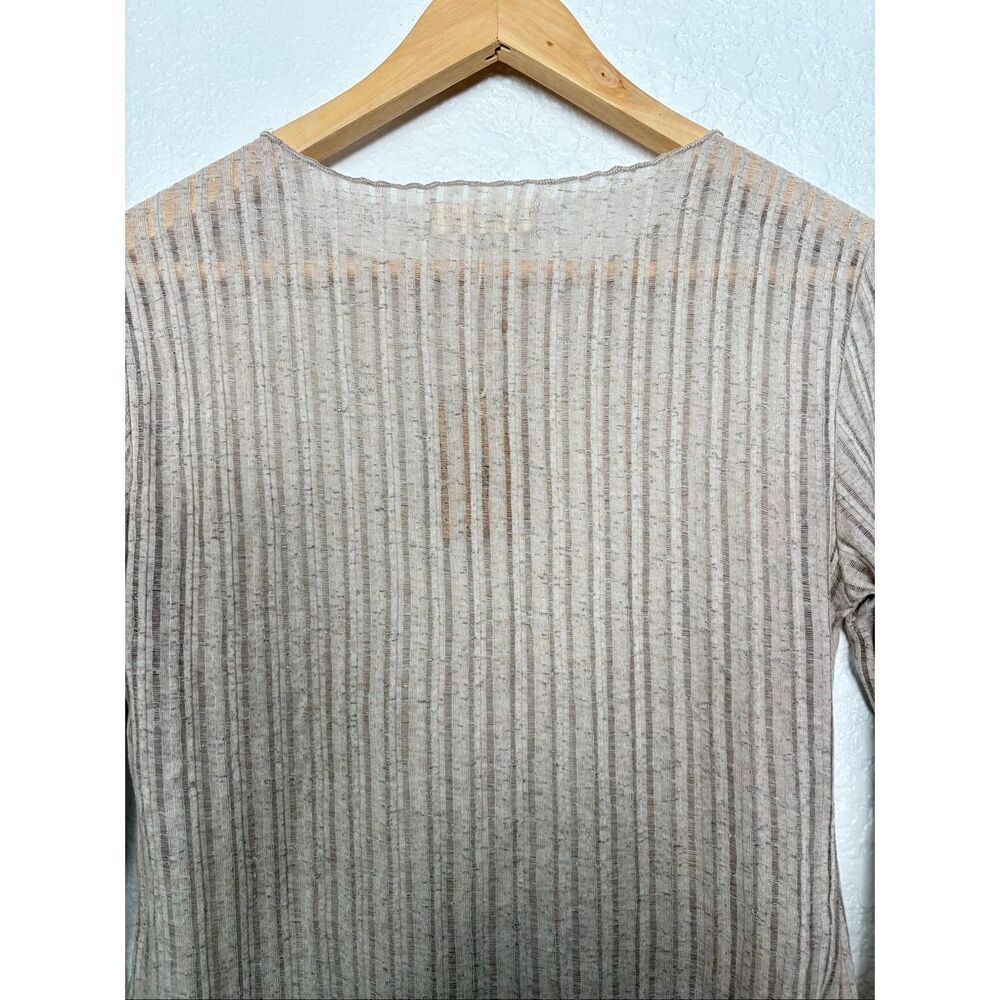 Natural Life Semi Sheer Ribbed Long Sleeve Layering Top Beige Large NWT - Picture 8 of 12